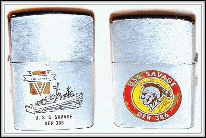 photograph of USS Savage Zippo lighter (1962)