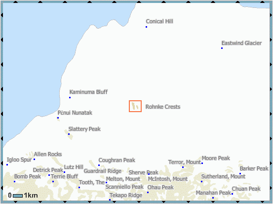 scan of Geographic Namrs showing Rohnke Crests