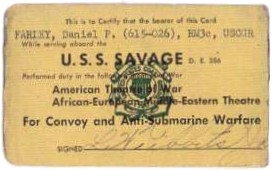 scan of Dan Farley's Savage campaign card